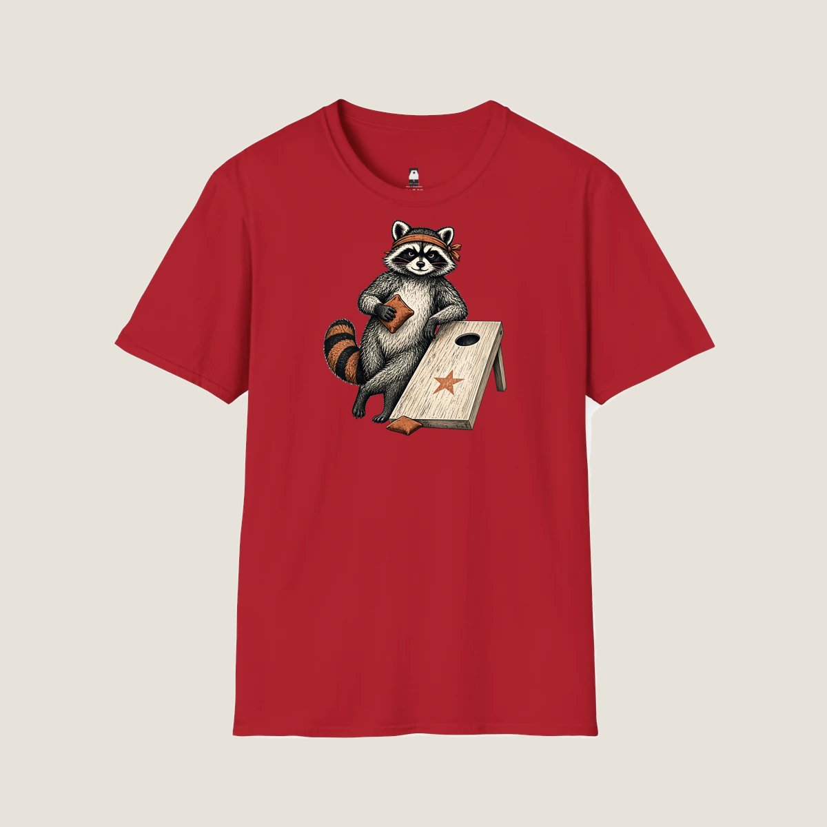 Boardside Raccoon cornhole team design artwork